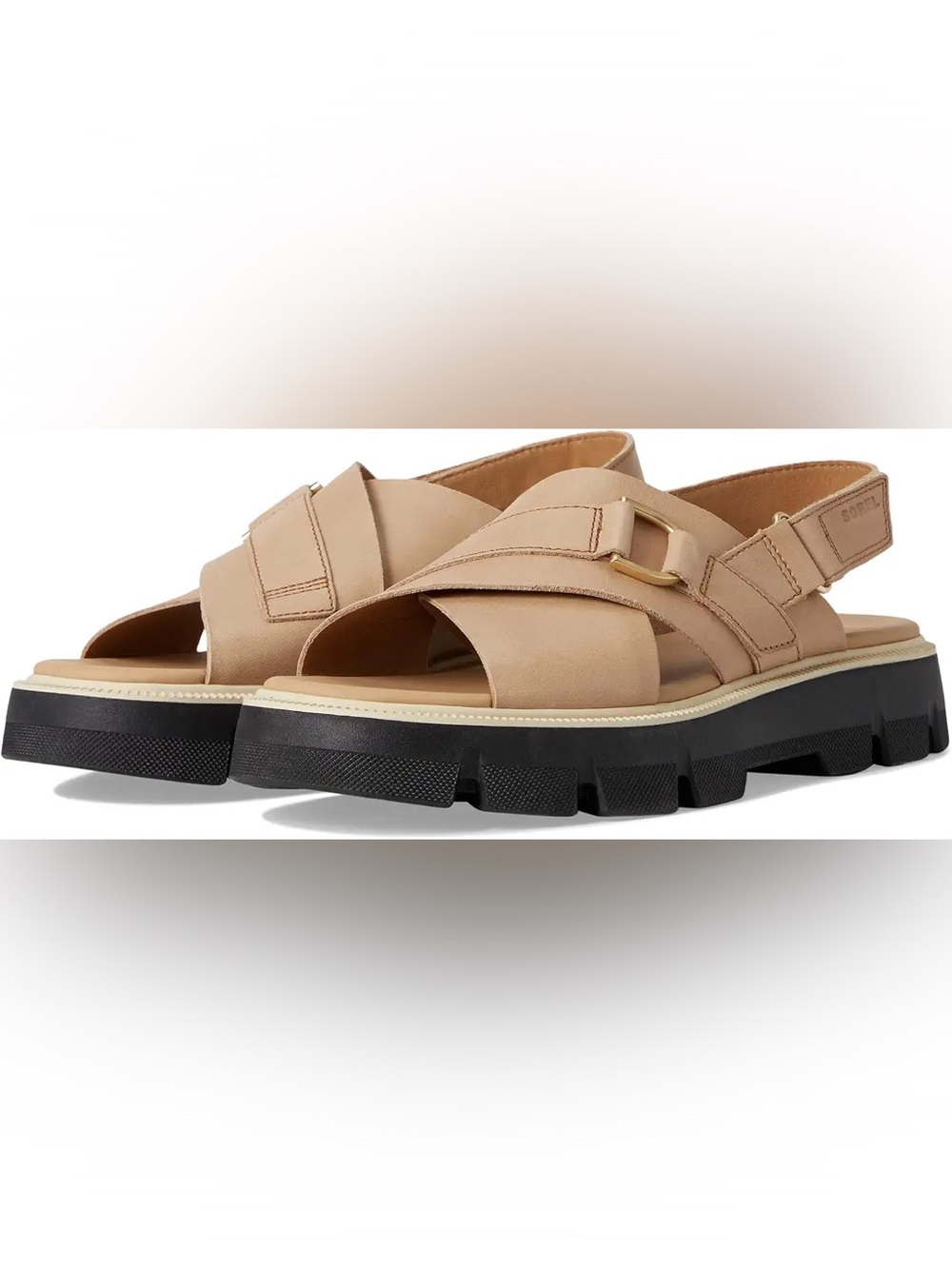Sorel Rein CB™ Crisscross Sandals in Honest Beige/Black